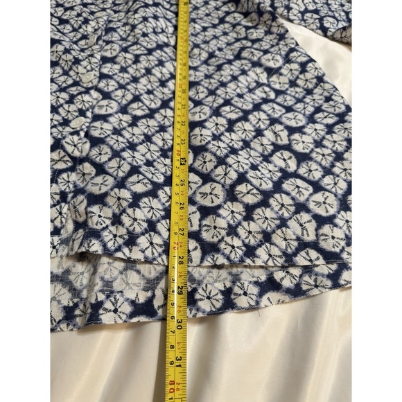 John Mark Women's Linen Tunic Top Small Button Up Pockets Roll Tab Coastal Beach - Picture 8 of 11